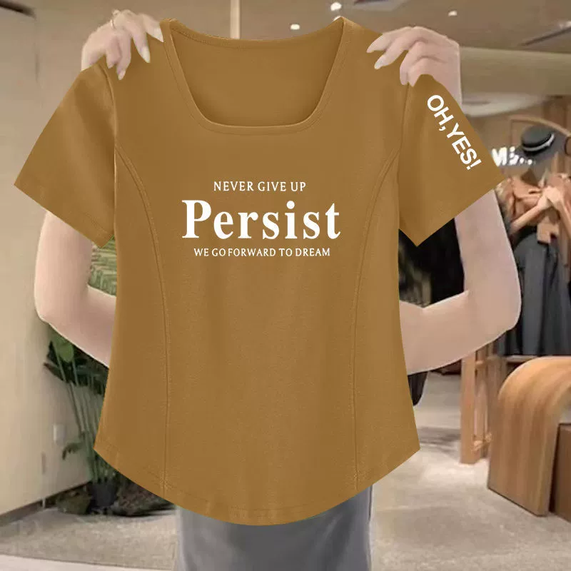 Футболка для полных женщин (PERSIST/KSLR), летняя, свободный крой, M–4XL
