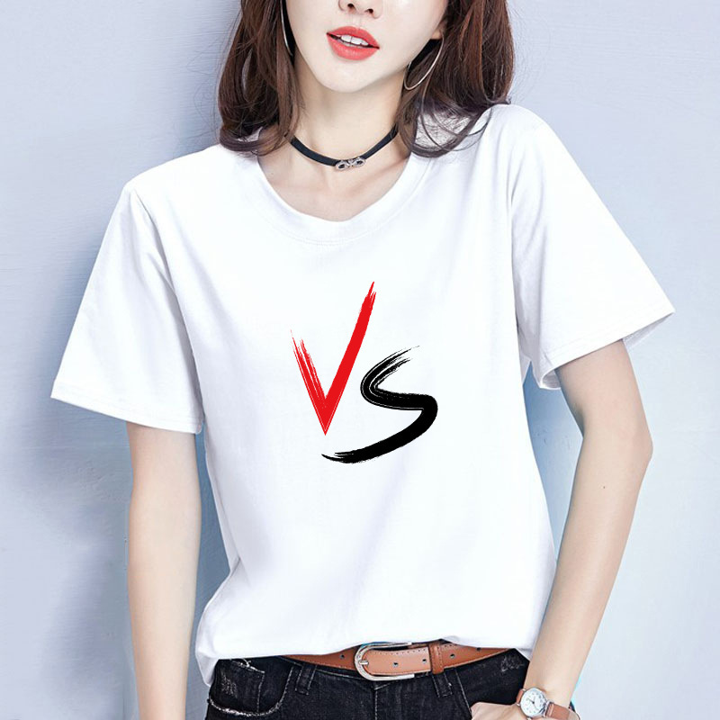 Customized with drawings and samples, summer women's women's T-shirt personalized class clothes round neck printed T-shirt casual base shirt