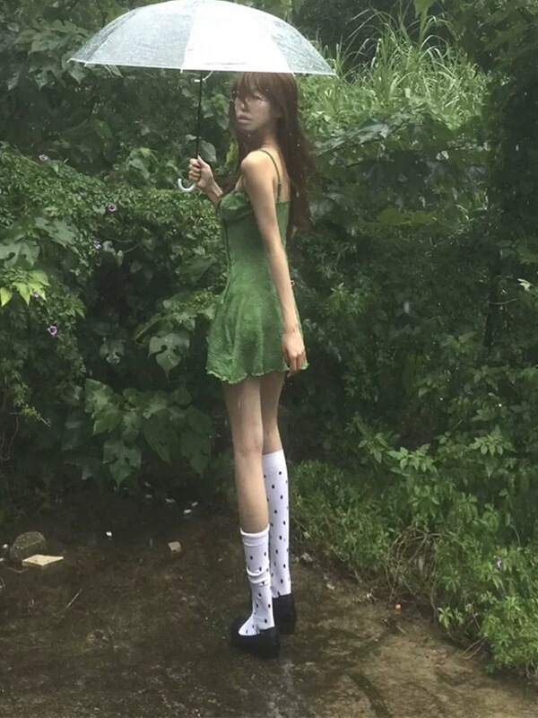Green Spaghetti Strap Dress for Women, New Spring and Summer Style, Textured Tube Top Short Dress for Beach Vacation