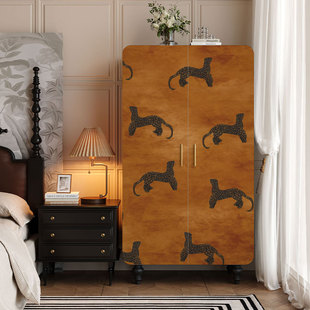 French Retro Wardrobe Cloakroom Large-Capacity Storage Hanging Clothes Cabinet Installation-Free Solid Wood Painted Storage Locker