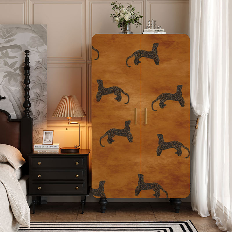 法式复古衣柜衣帽间大容量储物挂衣橱柜免安装实木彩绘收纳储物柜