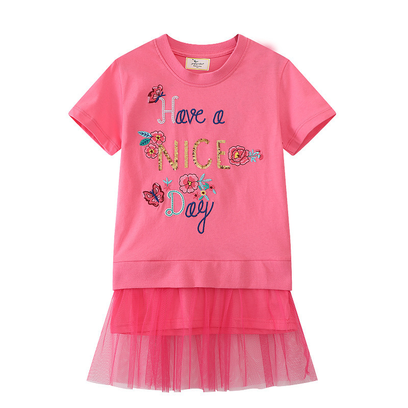 Children's European and American Princess Skirts Summer New Breathable Small and Medium-Sized Girls' Skirts Knitted Dresses Distribution and Delivery
