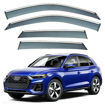 Audi Q5 E-Tron Window, Rain shield - standard-packaging-without-logo-china-audi-q5l-mk2-80a-2018-2025-with-bright-strips-rain-shield