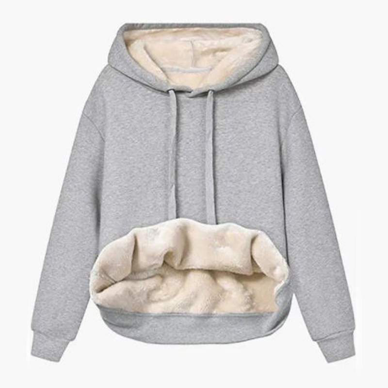 Damen Plüsch Strickjacke Mit Kapuze Winter Kapuzenpullover Jacke_voghion.com