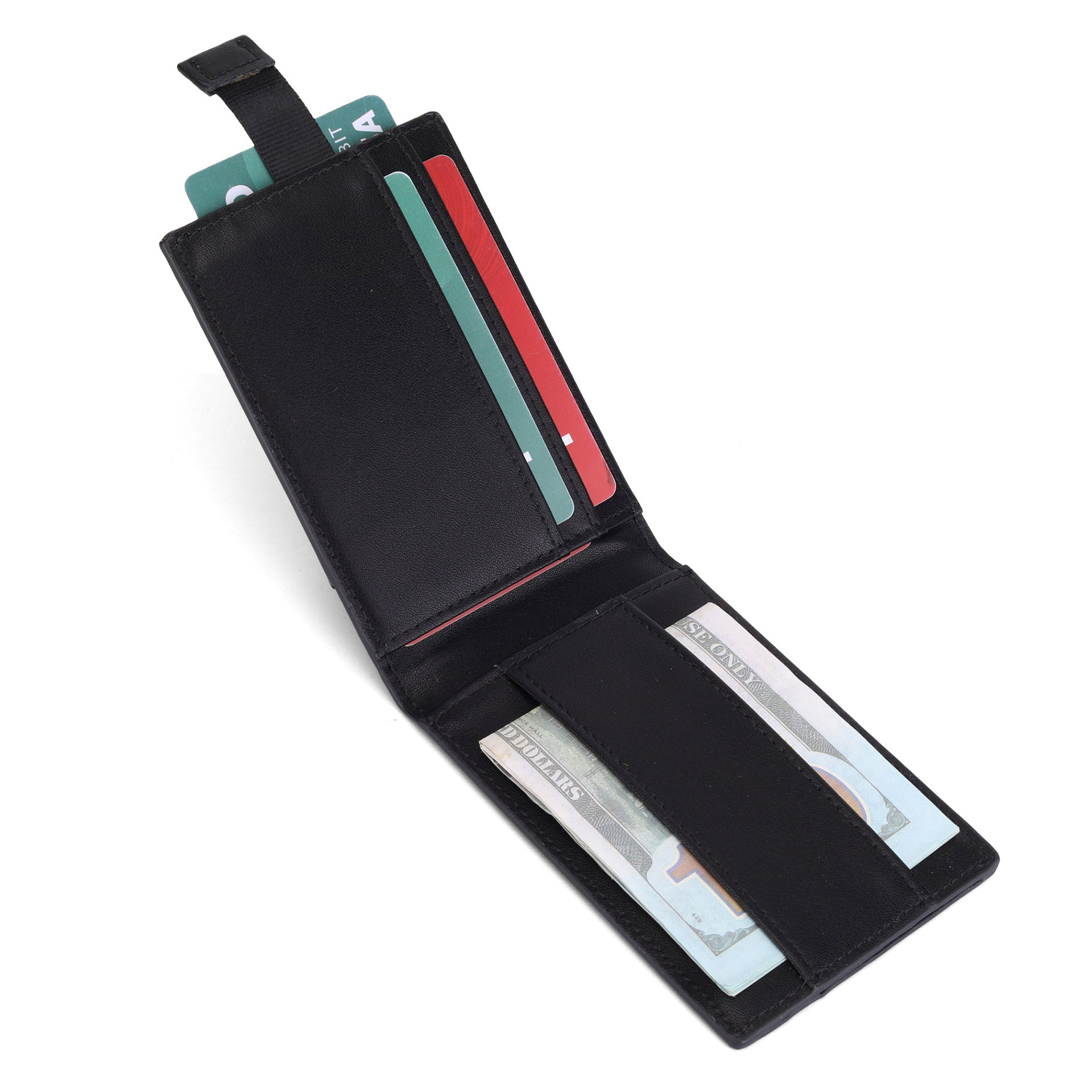 Personalizada multi-tarjeta transfronteriza de gran capacidad de dólares dobles bolsas de tarjetas de cuero extraíbles ultra delgadas cartera de negocios para hombres