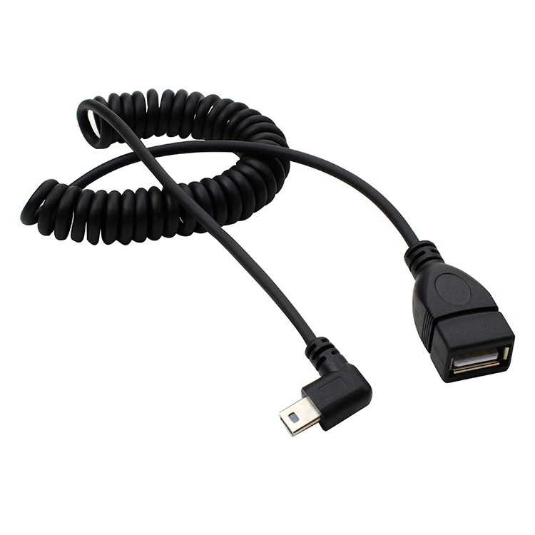 Car MP3 MP4 MP5 Reading U disk spring line tablet computer OTG right bending data connection