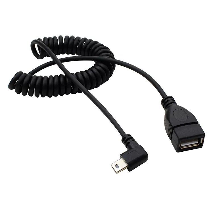 Car MP3 MP4 MP5 Reading U disk spring line tablet computer OTG right bending data connection