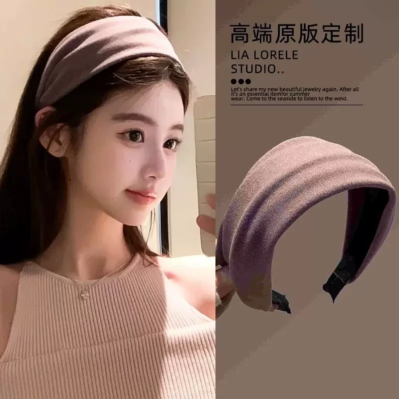 法式网红高颅顶发箍女宽边复古夏季新款头箍百搭洗脸化妆发卡头饰