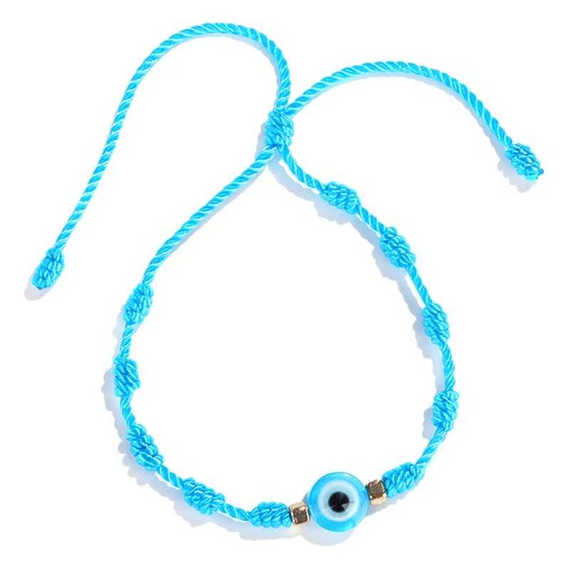 Solid color woven devil's eye bracelet hand knotted bracelet European and American hand rope simple jewelry wholesale