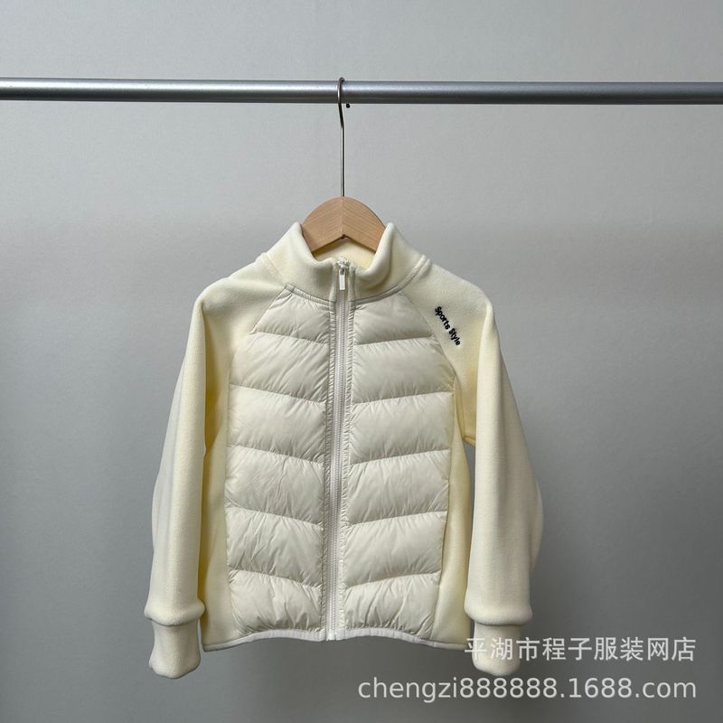 2025秋冬新款90绒儿童男女童宝宝轻薄羽绒服立领拼接保暖校服神器|undefined