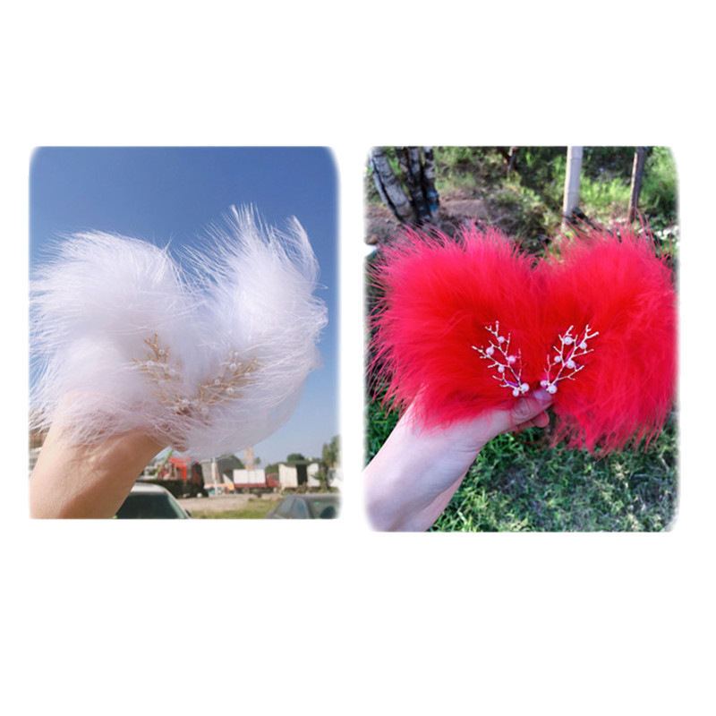Tocado de plumas horquilla Mori Hada clip lateral chica estudiante Hanfu accesorios para el cabello Internet celebridad Hada piel horquilla al por mayor