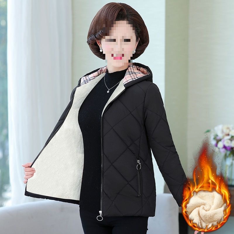 妈妈装棉衣女冬季外套加绒加厚棉袄女装新款中老年棉衣服冬装