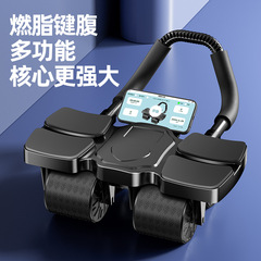四輪健腹輪自動スプリングバック腹巻き腹痩せ腹練習腹筋家庭用肘サポート運動フィットネス