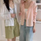 Spring and Summer New Button Knitwear Women's Loose All-match Slub Cotton Cardigan Outer Wear Long-sleeved Sunscreen Hooded Air-conditioning Shirt