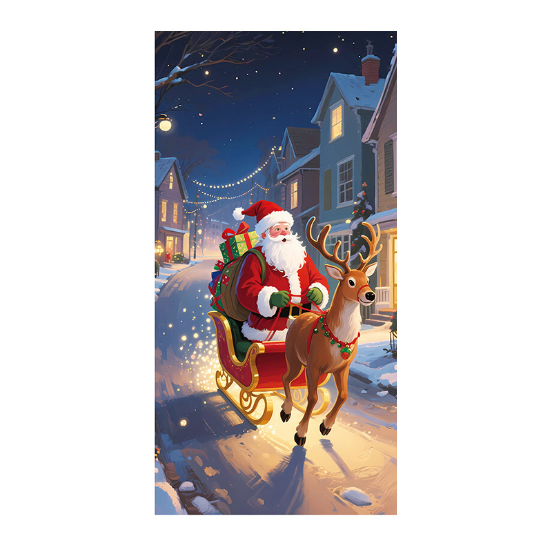 2025 新しいクリスマスクリエイティブ装飾ドアカバークリスマス雰囲気シーンレイアウトクロスボーダー卸売背景カバー布|undefined