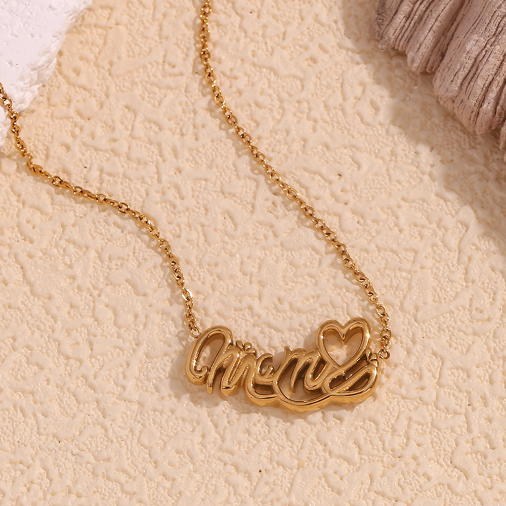 MAMA Inlaid Diamond Love Necklace