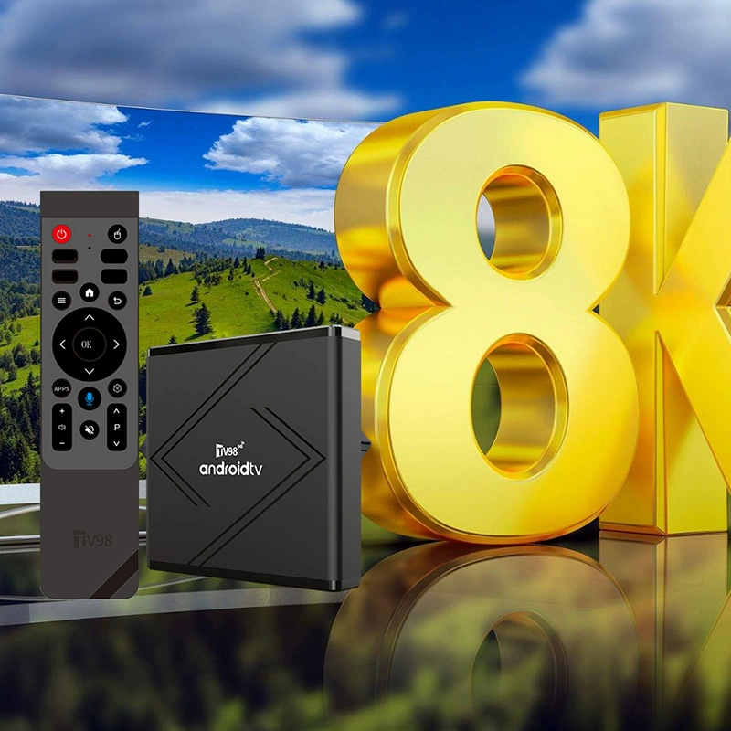 Приставка TV98ATV PRO PLUS с Android 14, двойной диапазон 2.4/5G, Wi-Fi Bluetooth, голосовой сетевой плеер