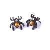 001-23. Gun Black Spider Earrings
