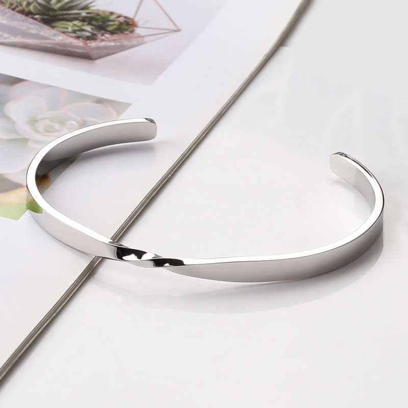 25g Weight Bangle Classification 304 Stainless Steel, Titanium Steel Chain Material Daily Occasion 304 Stainless Steel Material Color Block Pattern All Seasons Season Women's Gender Mixed Metal, Plating Design Streetwear Style Streetwear Color Block 304 Stainless Steel Bangle In Bulk 4