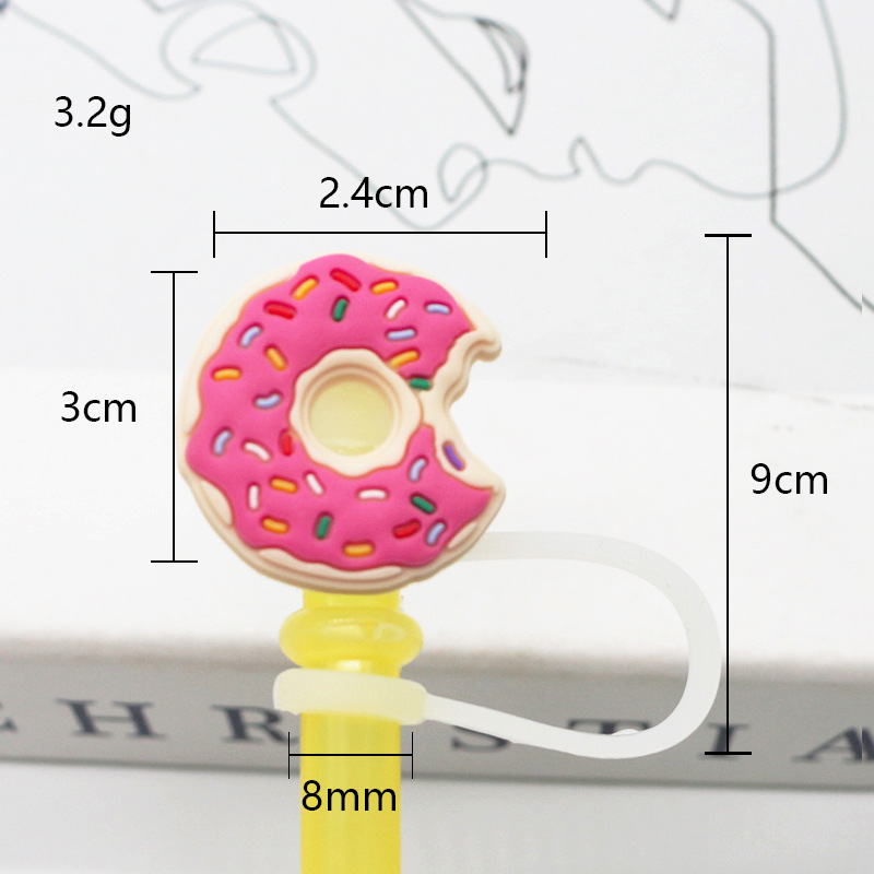 Tapa de paja Spot 7-8mm silicona linda mini muñeca parche tapón a prueba de polvo decoración de pajitas tapón a prueba de polvo