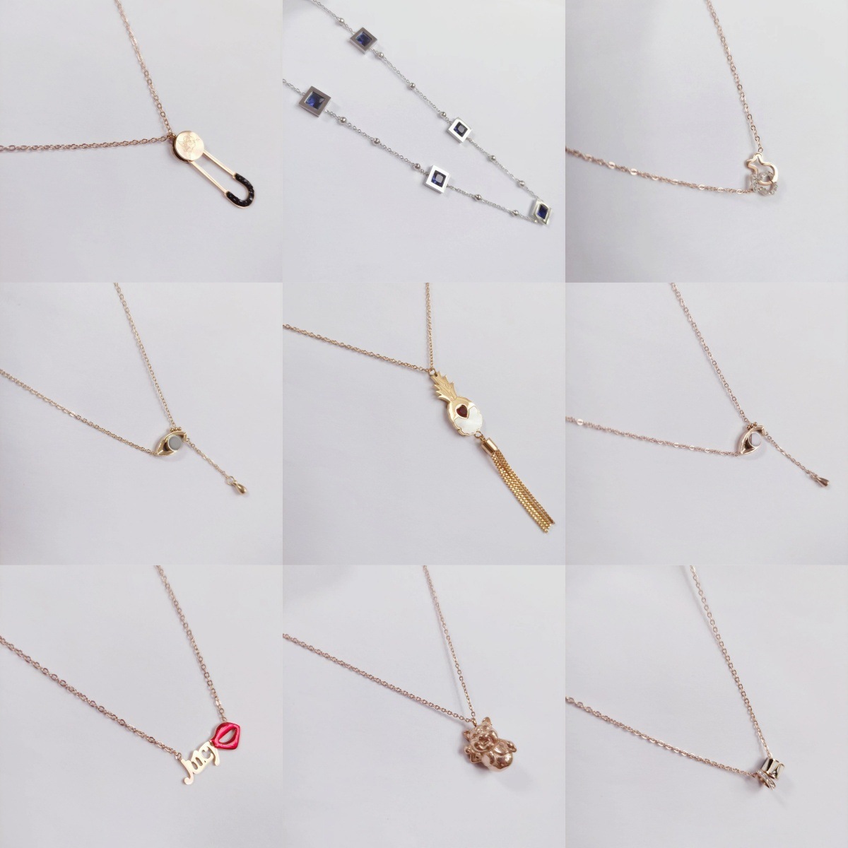 时尚特价新款风时尚森系几何百搭高品质保色锁骨链不锈钢项链女