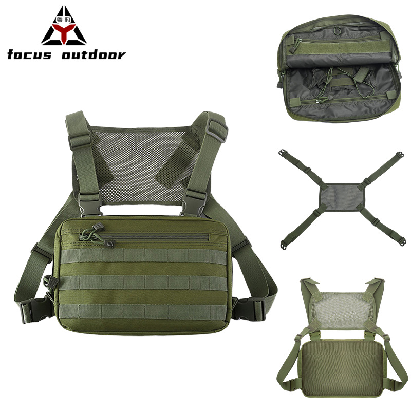 Bolsa táctica para deportes al aire libre, bolso para hombre, multifuncional, práctico, cómodo, de malla transpirable, estilo callejero Yubang