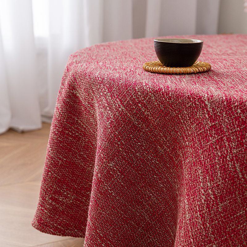 Japanese and Korean Style Cotton-Linen Tablecloth for Home Use, Rectangular Dining Tablecloth, Coffee Table Mat, Solid Color, Cross-Border Banquet Tablecloth, Korean Style