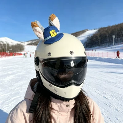 New Judy Rabbit Ear Helmet Motosiklet dəbilqələri - small-judy-ears-hat-without-helmet