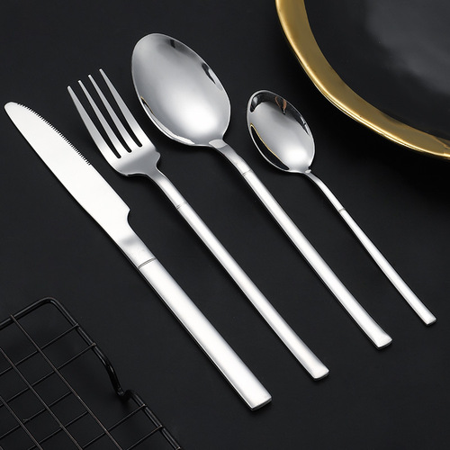 Factory direct sales stainless steel knight knife, fork and spoon set, hotel household western food tableware, spoon, steak knife and fork