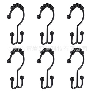 Amazon Pin Metal Shower Curtain Double Head Hook Round Metal Double Head Shower Curtain Hook Metal Double Layer Bathroom Hook