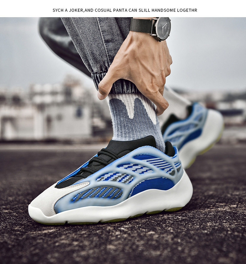 Giày sneaker nam kiểu dad shoes đế bằng, thân cổ thấp, phối màu, tăng chiều cao — Trắng đen, màu đen chi tiết 25