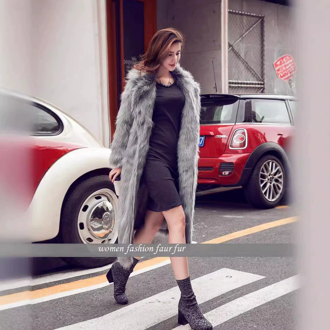 Выбор трансграничного меха 2024, осенне-зимняя женская верхняя одежда с искусственным мехом в европейском и американском стиле, длинная ветровка, теплая верхняя одежда из лисьего меха