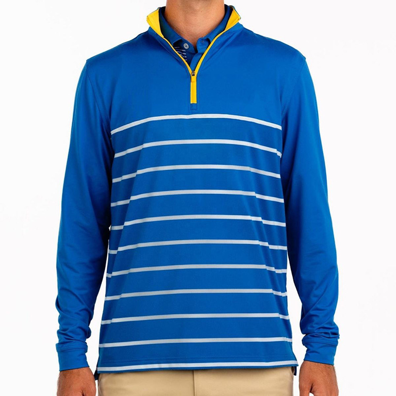 New Men's quick-drying long-sleeved sports polyester sweatshirt sublimation quarter zipper golf sweater pullover