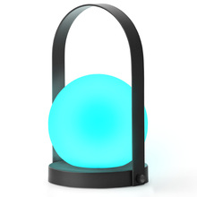 led圓球台燈手提燈USB充電金屬提手RGB遙控小夜燈餐廳桌燈