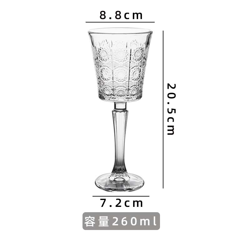 Vintage tazas de vino a rayas verticales tazas de vidrio de pie alto tazas de champán caseras europeas de alto valor de vino tazas de vino de fruta