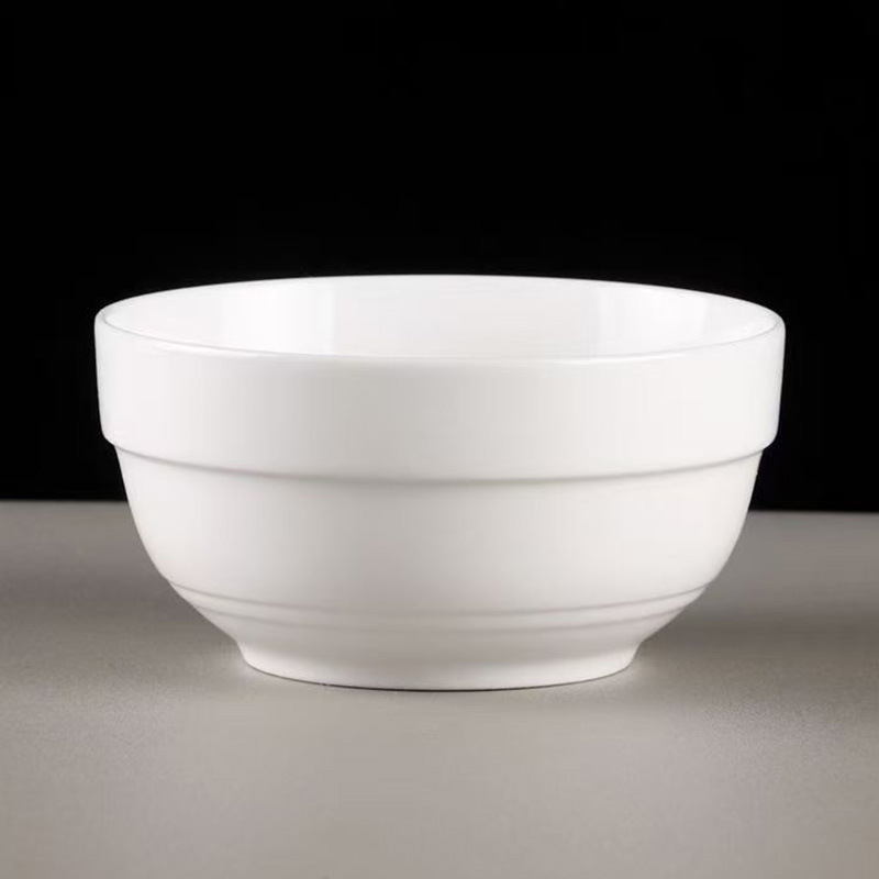 Simple Soup Bowl Noodle Bowl Restaurant Hotel Thickened Rice Bowl Printable LOGO Household Pure White Ceramic Side Bowl Simple Soup Bowl Noodle Bowl Restaurant Hotel Thickened Rice Bowl Printable LOGO Household Pure White Ceramic Side Bowl