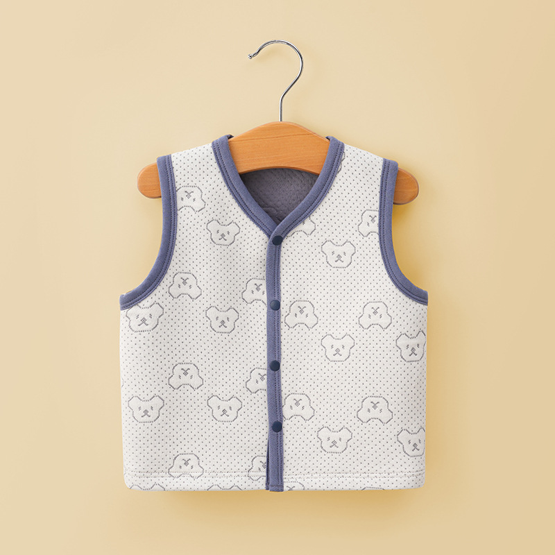 Chaleco de bebé otoño e invierno Bebé acolchado aire algodón de una pieza superior masculino infantil chaleco exterior desgaste cálido bebé