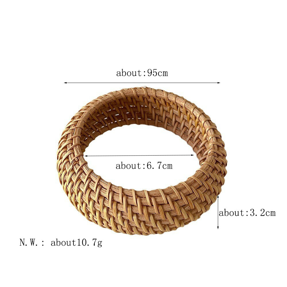10g Weight Bangle Classification Rattan Chain Material 1 Piece Quantity Holiday, Daily Occasion Rattan Material Ethnic, Solid Color Pattern All Seasons Season Women's Gender Knitting Design Retro, Ethnic Style, Simple Style Style Retro Ethnic Style Simple Style Ethnic Solid Color Rattan Bangles Wholesale 1