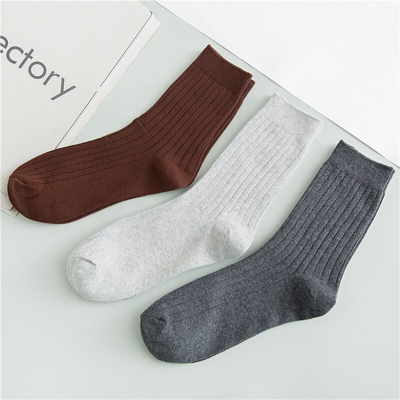 Autumn and Winter New Cotton Men's Mid-length Socks Solid Color All-match Drawstring Men's Socks Candy-colored Socks Men's Sweat-absorbent