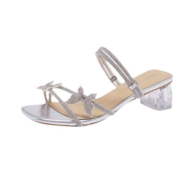 Summer slippers with bow, french style