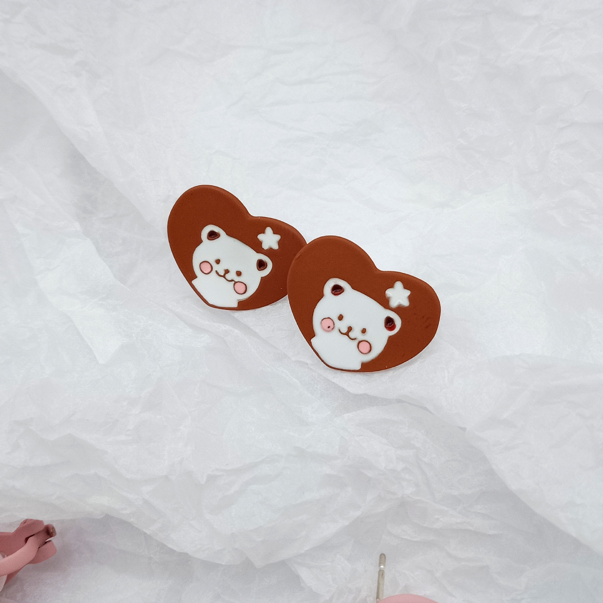 Cute Bear Alloy Stoving Varnish Ear Studs display picture 3