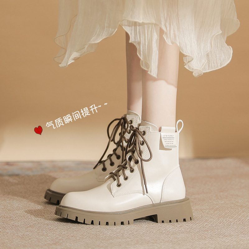 Gomene Martin Thick Bottom Boots New British Style Short Boots Women's Niche Boots 6103-2