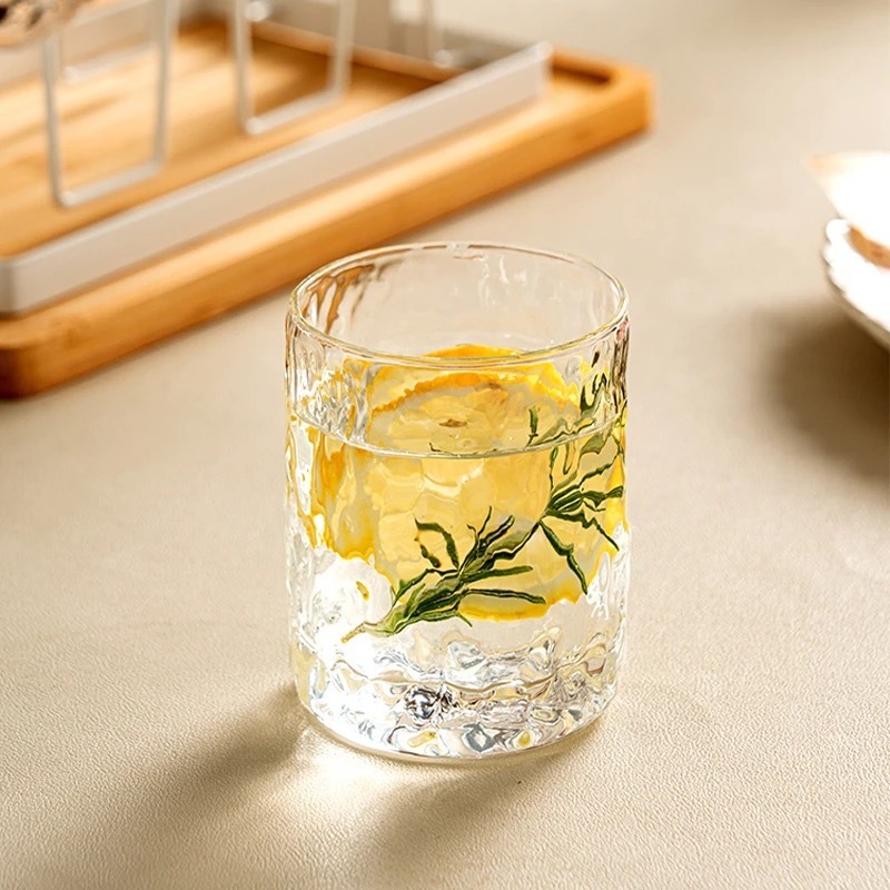 氷河ガラスカップ ジュースカップ 家庭用 ウイスキーカップ 水カップ リビングルーム用 ドリンクカップ ビールカップ ティーカップ 氷河模様|undefined