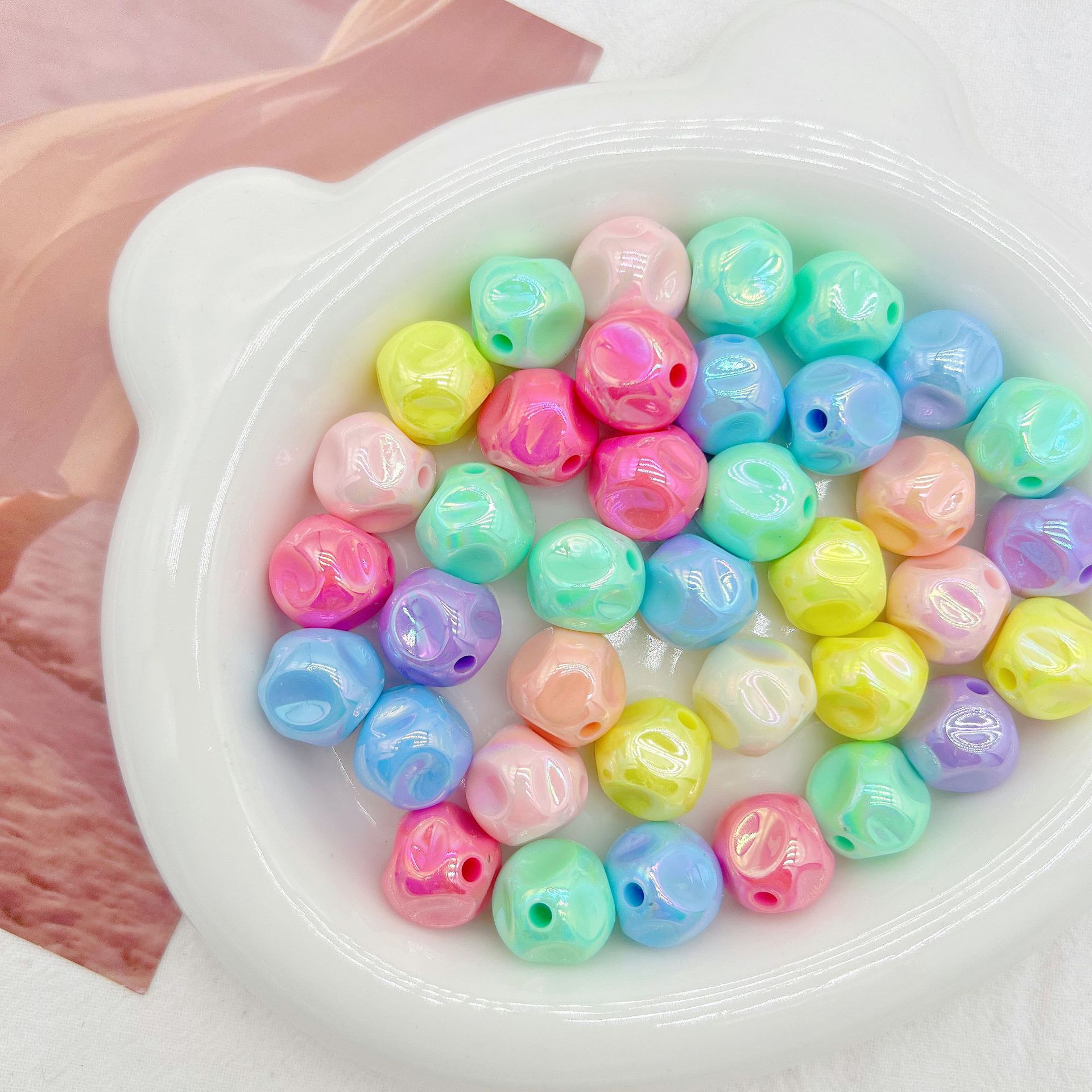 Mixto de dibujos animados lindos color mezclado arco de garra de panda con forma especial con pegamento de crema DIY caso de teléfono móvil