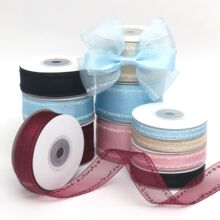 韩式双边跳点雪纱织带 DIY蝴蝶结鞋帽鲜花礼盒包装勾边镂空边丝带