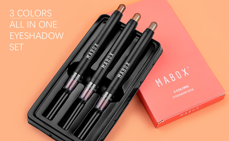 MABOX pearlescent eyeshadow stick, eye makeup, colored pen, high-gloss rotating eyeshadow, horizontal pencil, shiny with brush head, makeup undefined