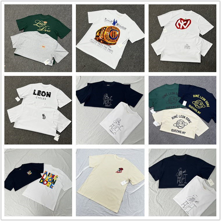 Cross-Border Foreign Trade Aime Collection of Various Styles with Letter Print on the Chest, Round Neck, Loose Short-Sleeve Casual T-Shirt for Men and Women Couples