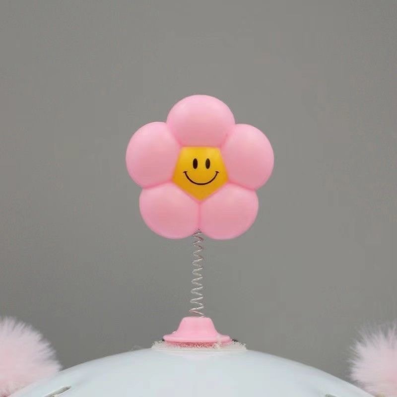 Diàndòngchē – Helmet decoration small Auto Parts and Accessories - 1-pink-sunflower-free-non-marking-sticker