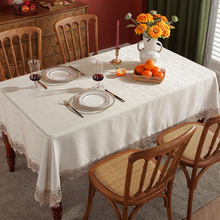 桌布轻奢感布艺美式田园台布北欧简约现代长方形餐桌布茶几垫