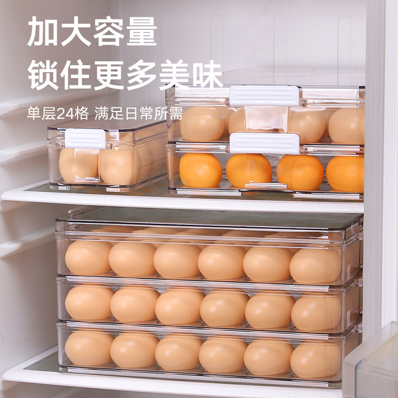 Grado alimenticio PET caja de huevo transparente para cocina hogar refrigerador puerta lateral huevo portador especial sellado huevo marco